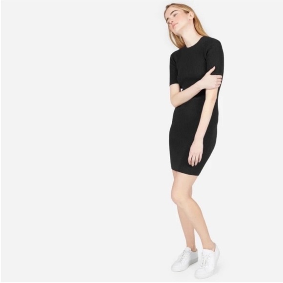 Everlane Black Knit Ribbed Sweater Dress - Picture 3 of 8